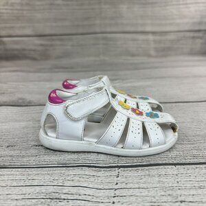 Okie Dokie Dressy Fisherman Sandals Toddler Size 8 Floral Hook & Loop Play Shoes